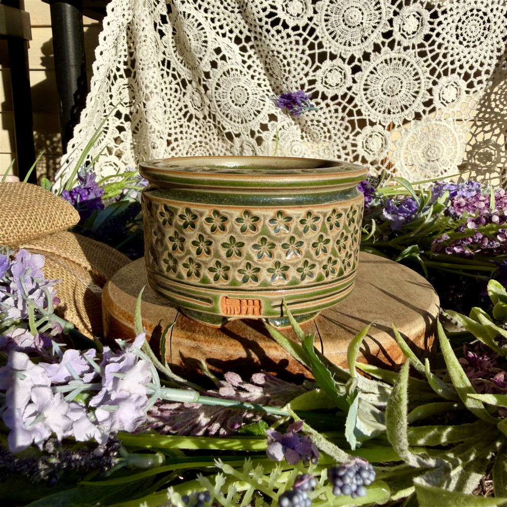 WS-0052 Rustic Handmade Clay Planter Pot - Pot rim diameter: 3"
