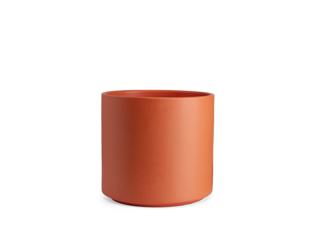 Solid Goods Ceramic Cylinder Planter – With or Without Mahogany Stand