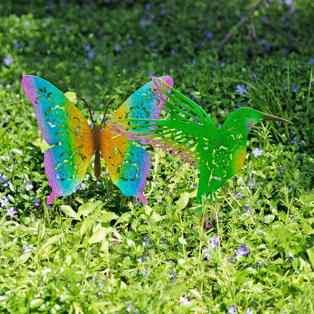 Butterfly or Hummingbird Silhouette Garden Stake