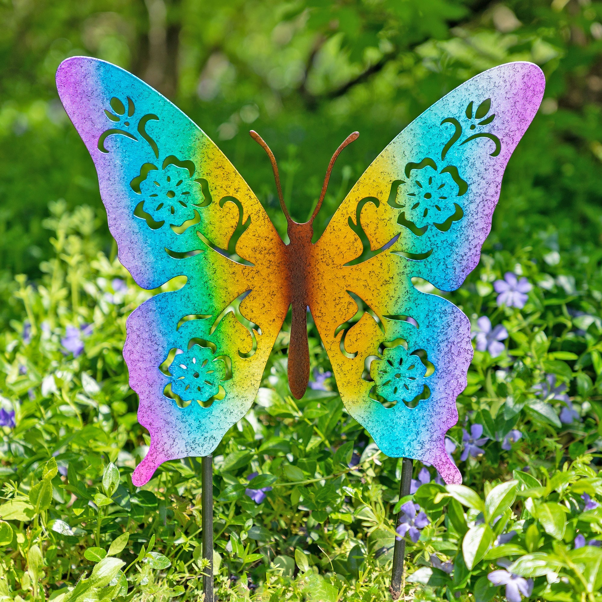Butterfly or Hummingbird Silhouette Garden Stake