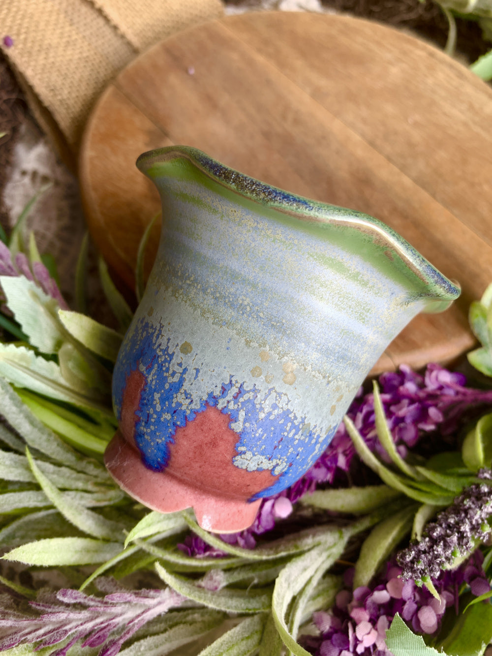 SC-0016 Handmade Artisan Pottery Planter Pot - Pot Rim Diameter: 2.1"
