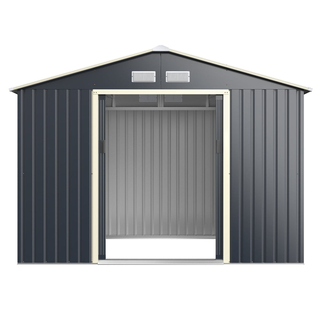 9 x 6 Feet Metal Storage Shed for Garden and Tools-Gray