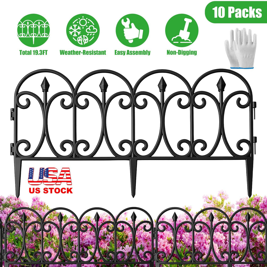 Garden Edging Border Panels 10-Pack with Rotatable Connectors