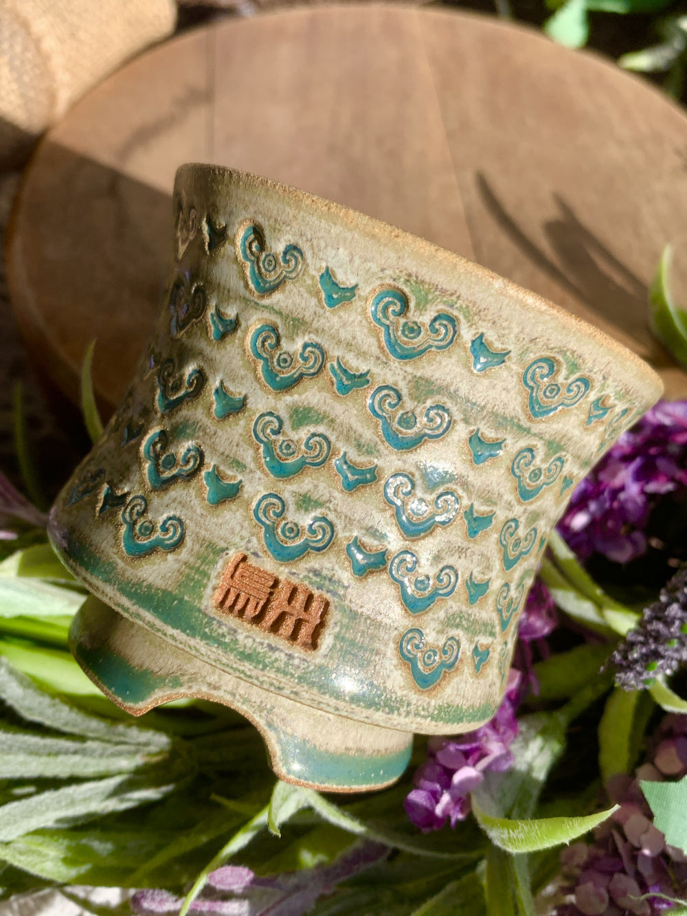 WS0017 Artisan Handcrafted Pottery Planter Pot - Pot rim diameter: 2.3"