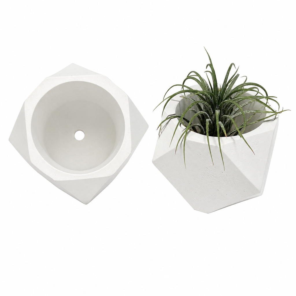 Diamond Cement Planter – Geometric Concrete Pot – 2" x 1.75"