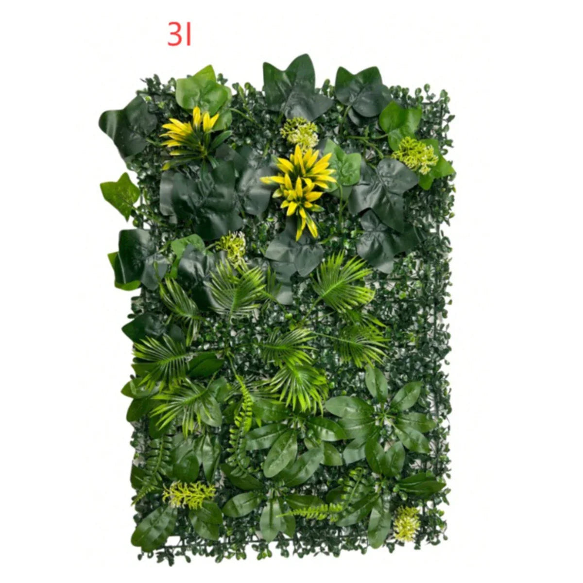 Artificial Grass Wall Panel with Flowers Artificial Plant Privacy Hedge Screen Grass Backdrop Greenery Wall Indoor Home Decratio