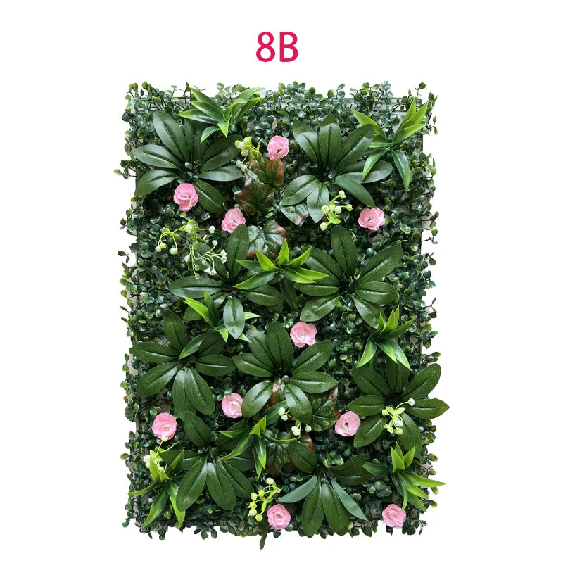 Green Plant Wall Panels Artificial Plant Wall Decoration Biological Plant Wall for Outdoor Garden Wedding Wall Fence Decoration