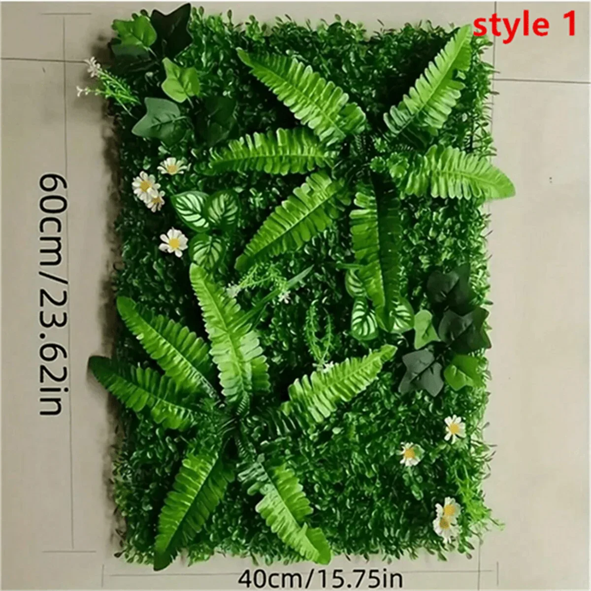 Artificial Grass Wall Panel with Flowers Artificial Plant Privacy Hedge Screen Grass Backdrop Greenery Wall Indoor Home Decratio