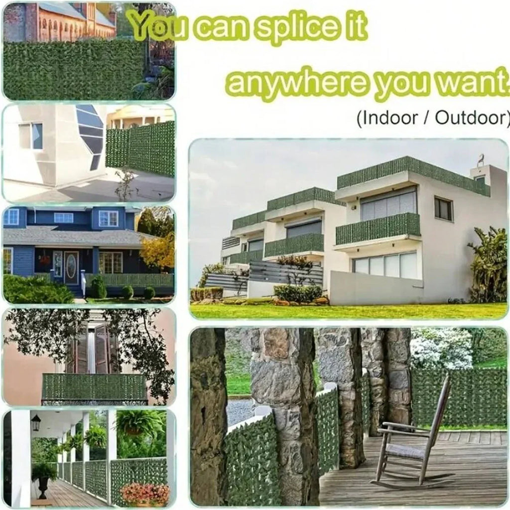 Artificial Ivy Privacy Fence Wall Screen UV Resistant Green Plastic Background for Patio Balcony Garden Backyard Indoor Outdoor