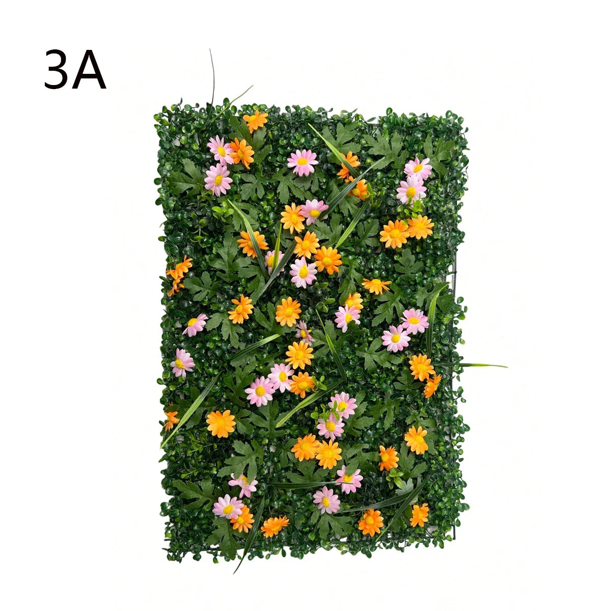Artificial Grass Wall Panel with Flowers Artificial Plant Privacy Hedge Screen Grass Backdrop Greenery Wall Indoor Home Decratio