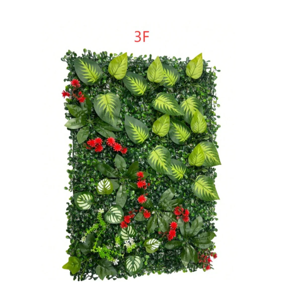 Artificial Grass Wall Panel with Flowers Artificial Plant Privacy Hedge Screen Grass Backdrop Greenery Wall Indoor Home Decratio