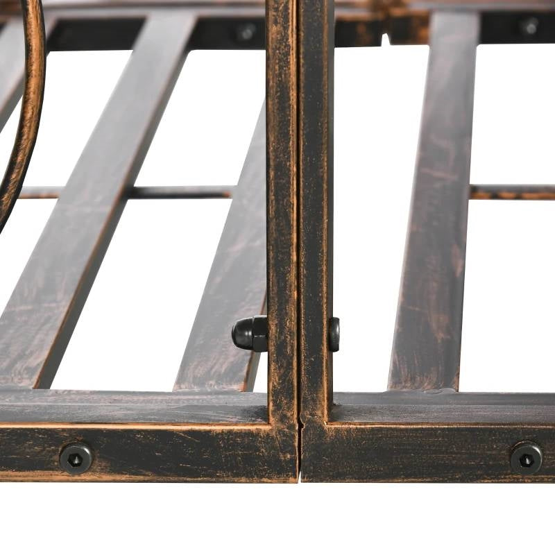 Outdoor Vintage Bronze 6-ft Garden Bridge with Side-Rails