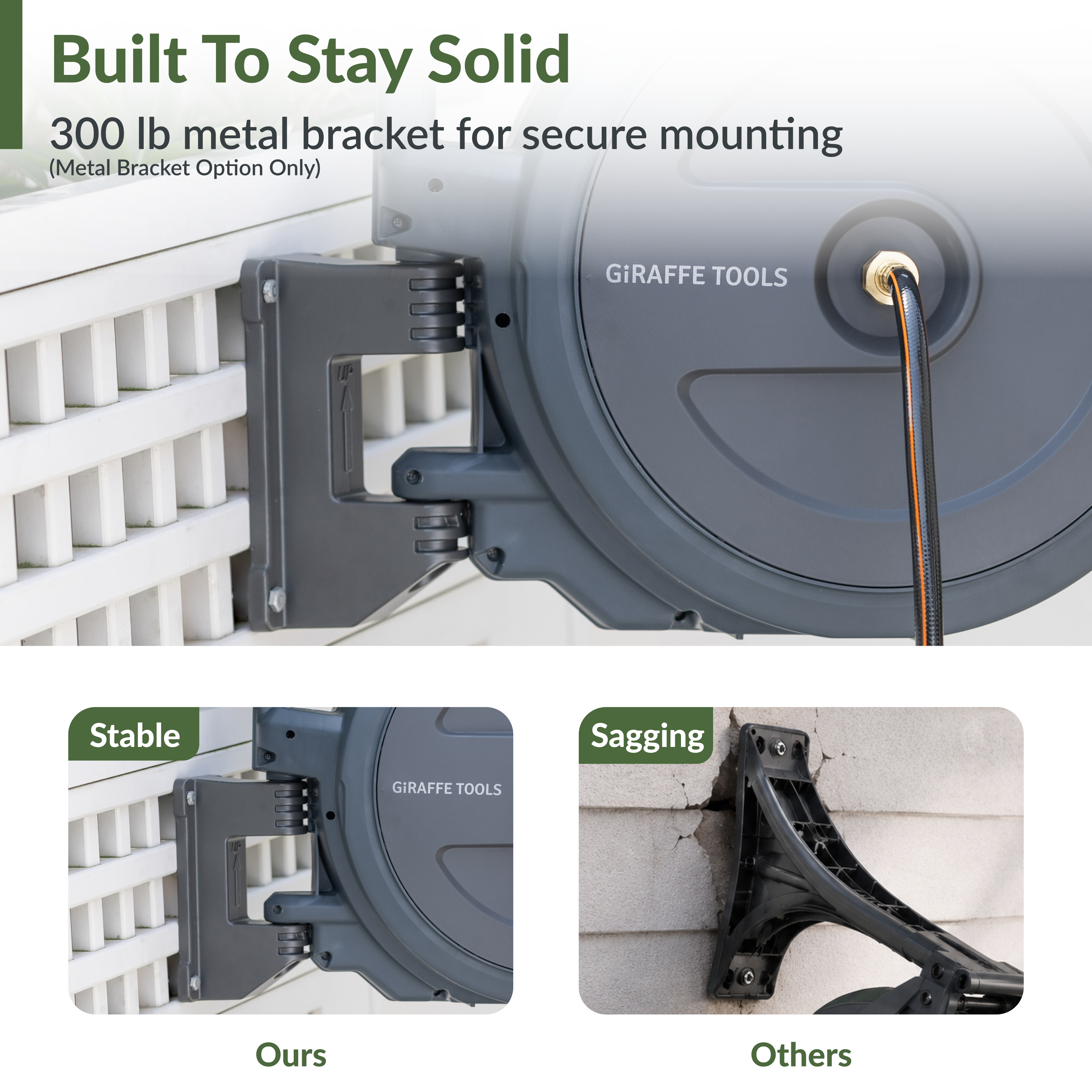 Retractable Garden Hose Reel-5/8in-90ft