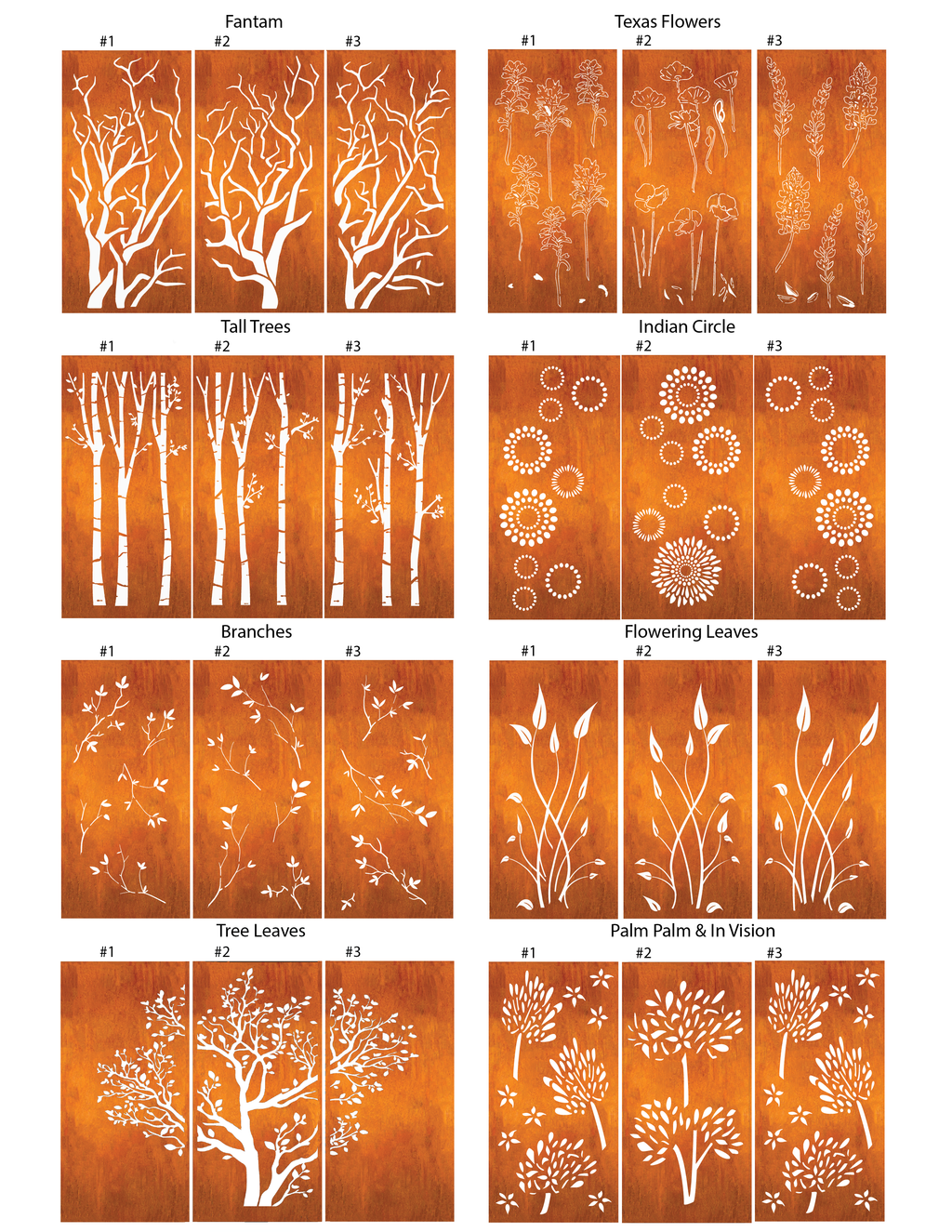 Custom Privacy Screen or Metal Wall Art Design Options (46" Inch)