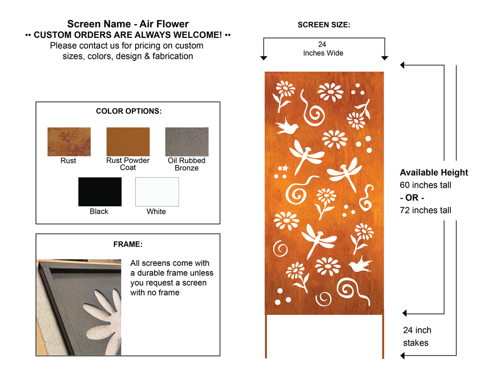 Outdoor Metal Patio Privacy Screen Panels (60” & 72”) – Heavy-Duty Steel for Deck & Backyard