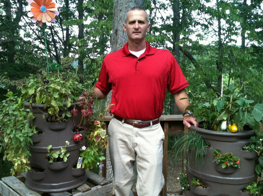 Patio Pocket Planter With Center Watering Tube "Chocolate Brown"
