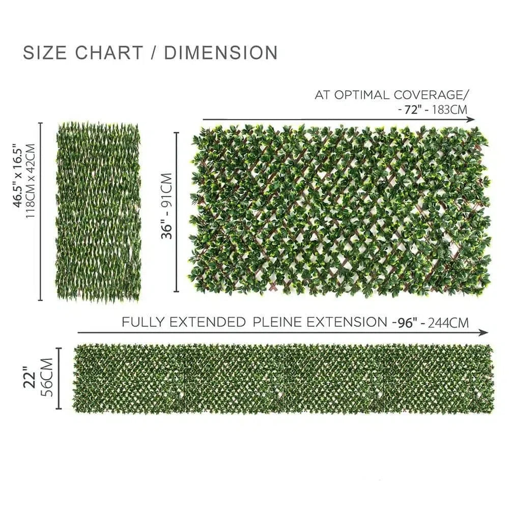 Jasmine Expandable Artificial Trellis Privacy Screen 72×36in – UV Resistant