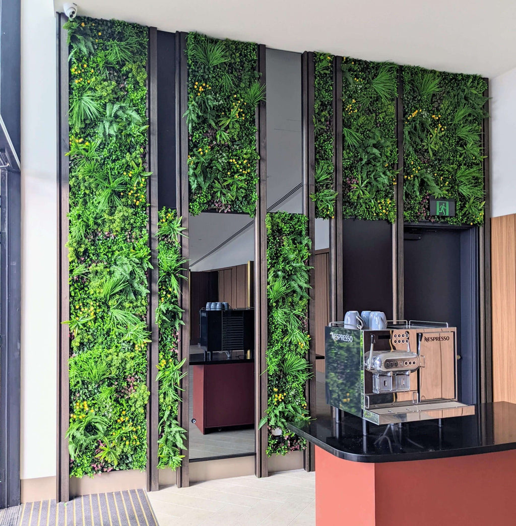 Country Fern Artificial Vertical Garden Green Wall Panel 40×40in 11 SQ FT – UV Resistant – Commercial Grade