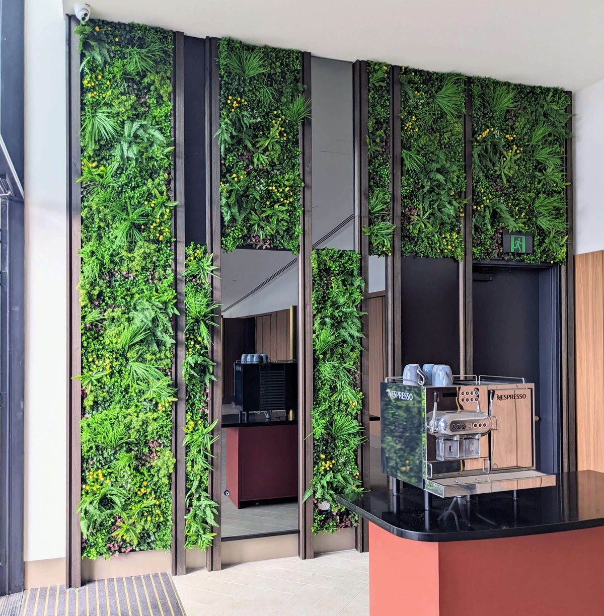 Country Fern Artificial Vertical Garden Green Wall Panel 40×40in 11 SQ FT – UV Resistant – Commercial Grade