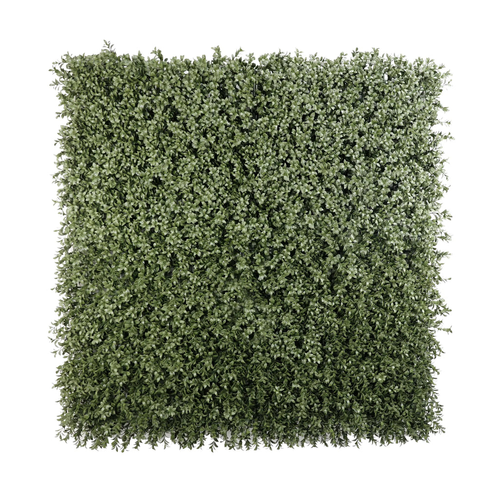 Dense Lush Boxwood Artificial Vertical Garden Green Wall Panel 40×40in 11 SQ FT – NFPA 701 Certified – UV Resistant – Commercial Grade