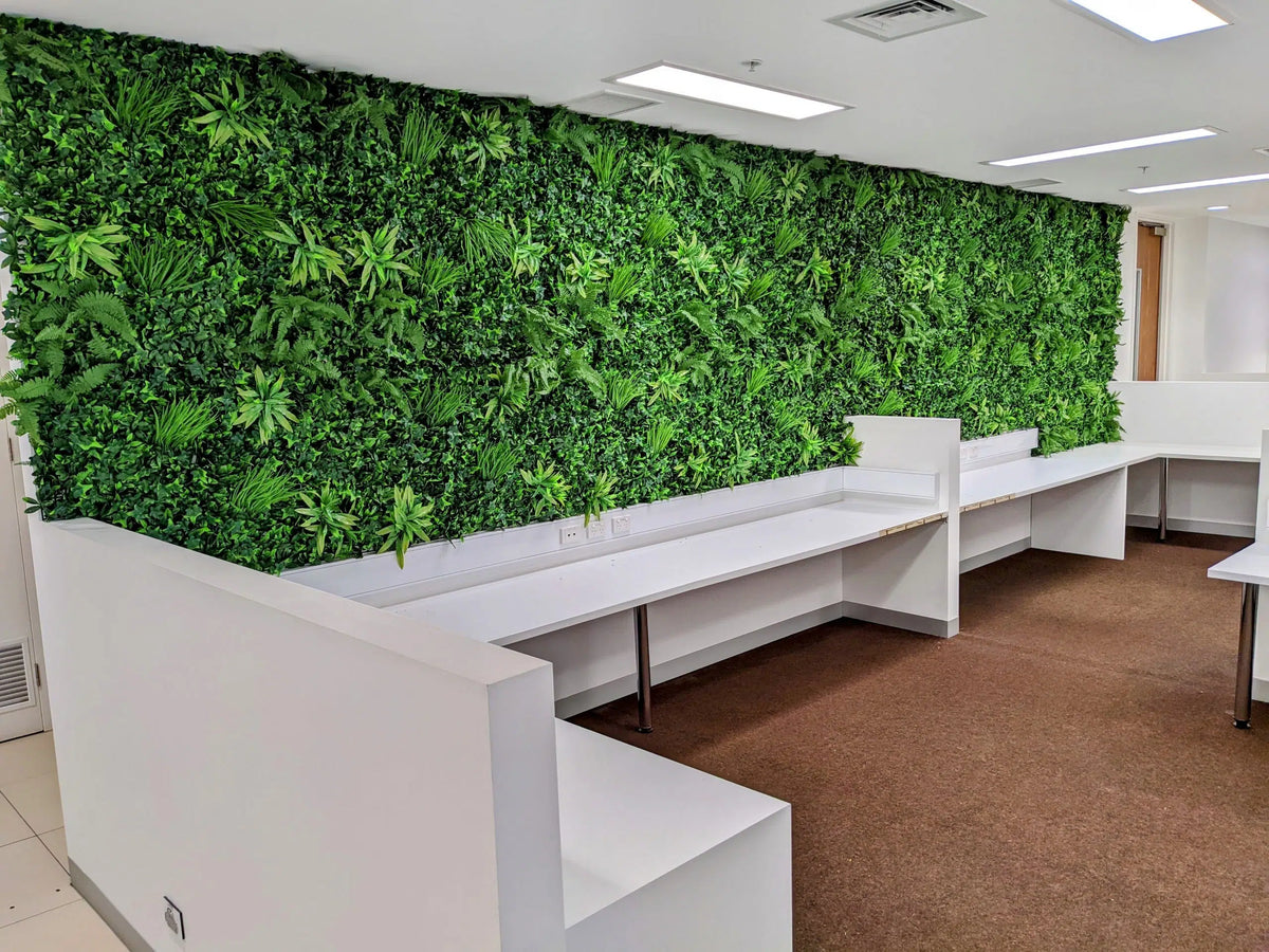 Green Tropics Artificial Vertical Garden Green Wall Panel 40×40in 11 SQ FT – UV Resistant – Commercial Grade
