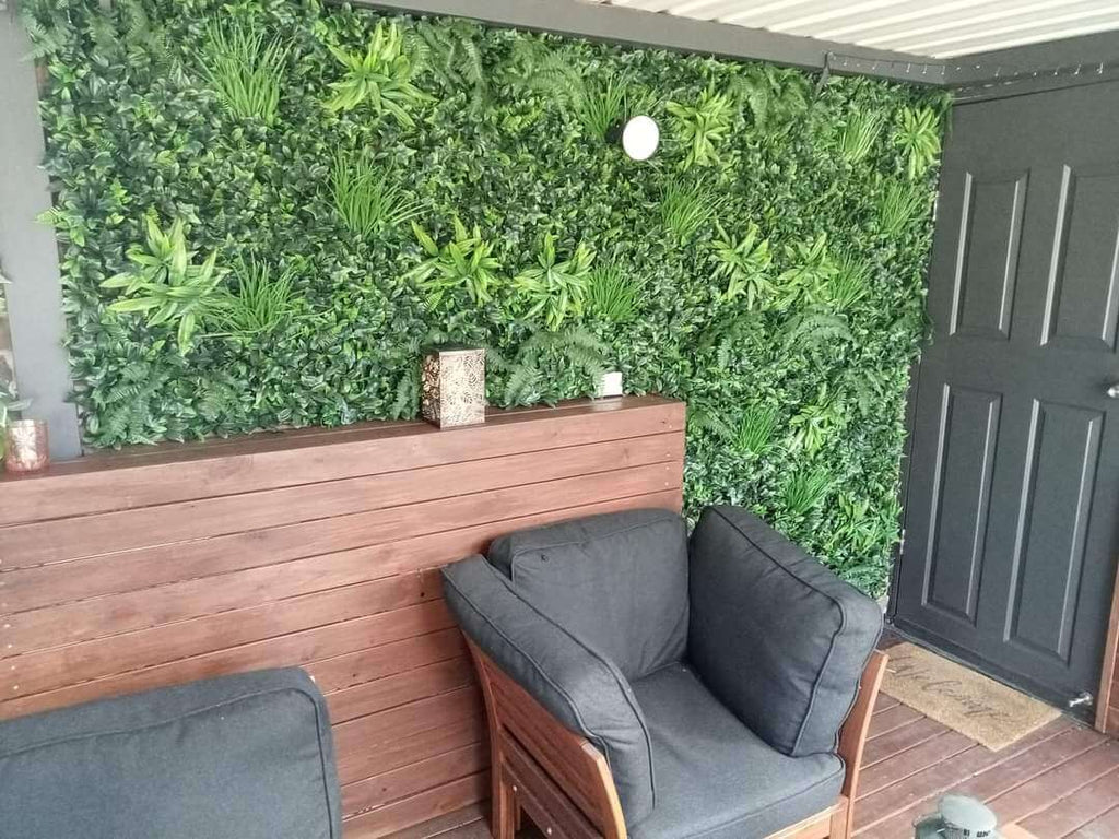 Green Tropics Artificial Vertical Garden Green Wall Panel 40×40in 11 SQ FT – UV Resistant – Commercial Grade