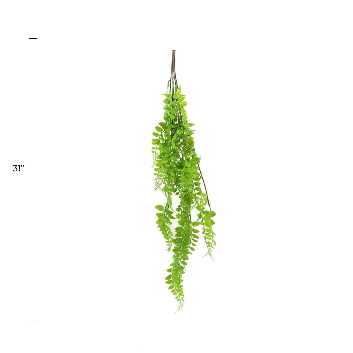 Light Green Button Fern Artificial Hanging Plant 31in – UV Resistant