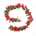 Poinsettia Garland Artificial Hanging Plant 63in – UV Resistant (Interconnectable)