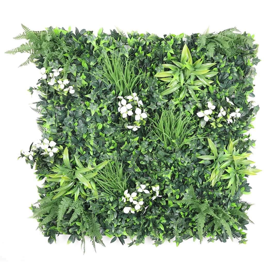 Sample Panel – Snowy White Vertical Garden (Small Sample)