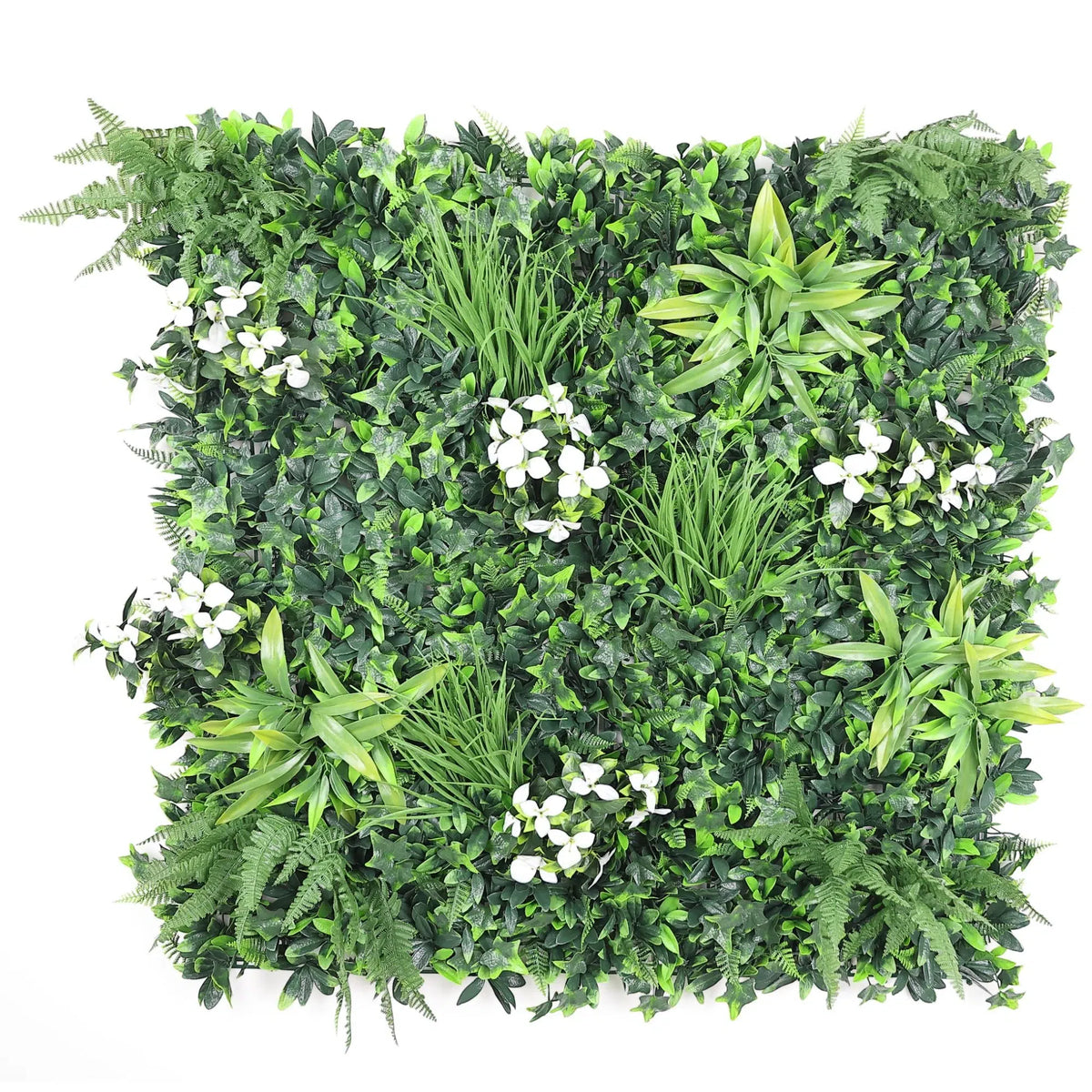 Sample Panel – Snowy White Vertical Garden (Small Sample)