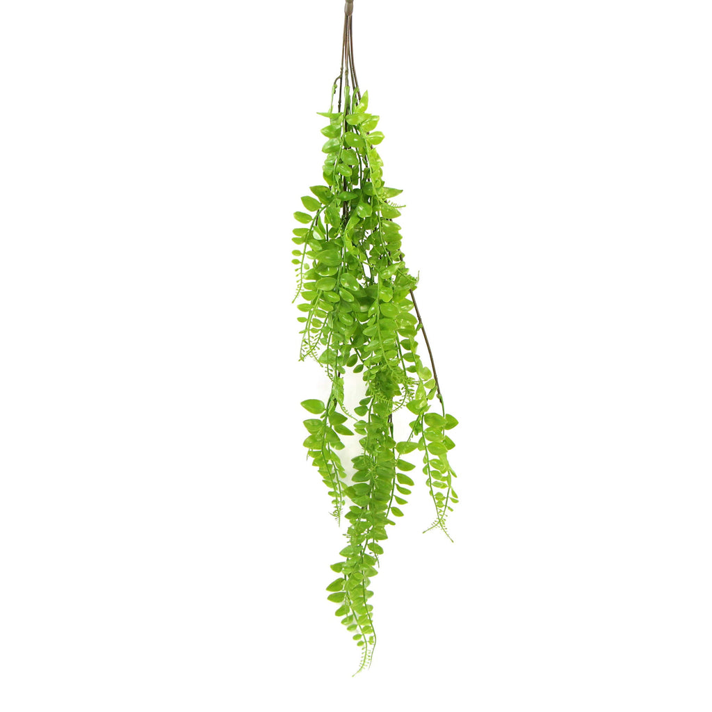 Light Green Button Fern Artificial Hanging Plant 31in – UV Resistant