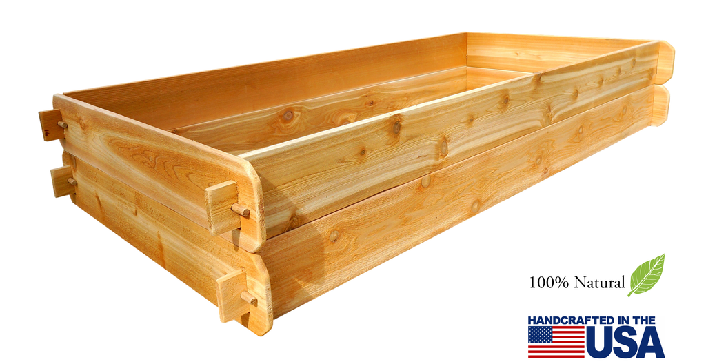 Set of 2 Double-Deep 3x6 Cedar Wood Raised Garden Beds - Timberlane Gardens