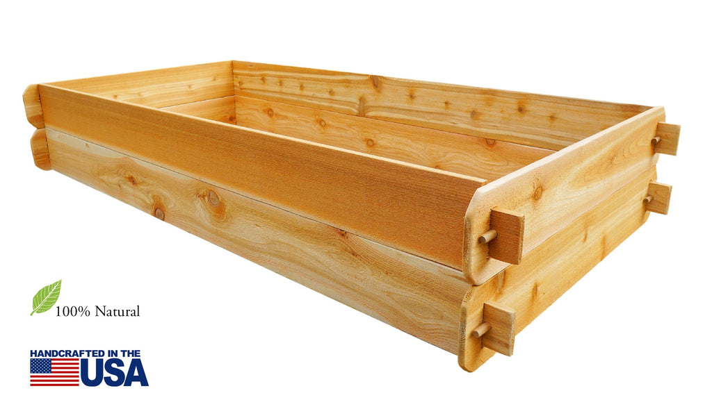 Set of 2 3x6 Western Red Cedar Wood Raised Garden Beds from Timberlane Gardens