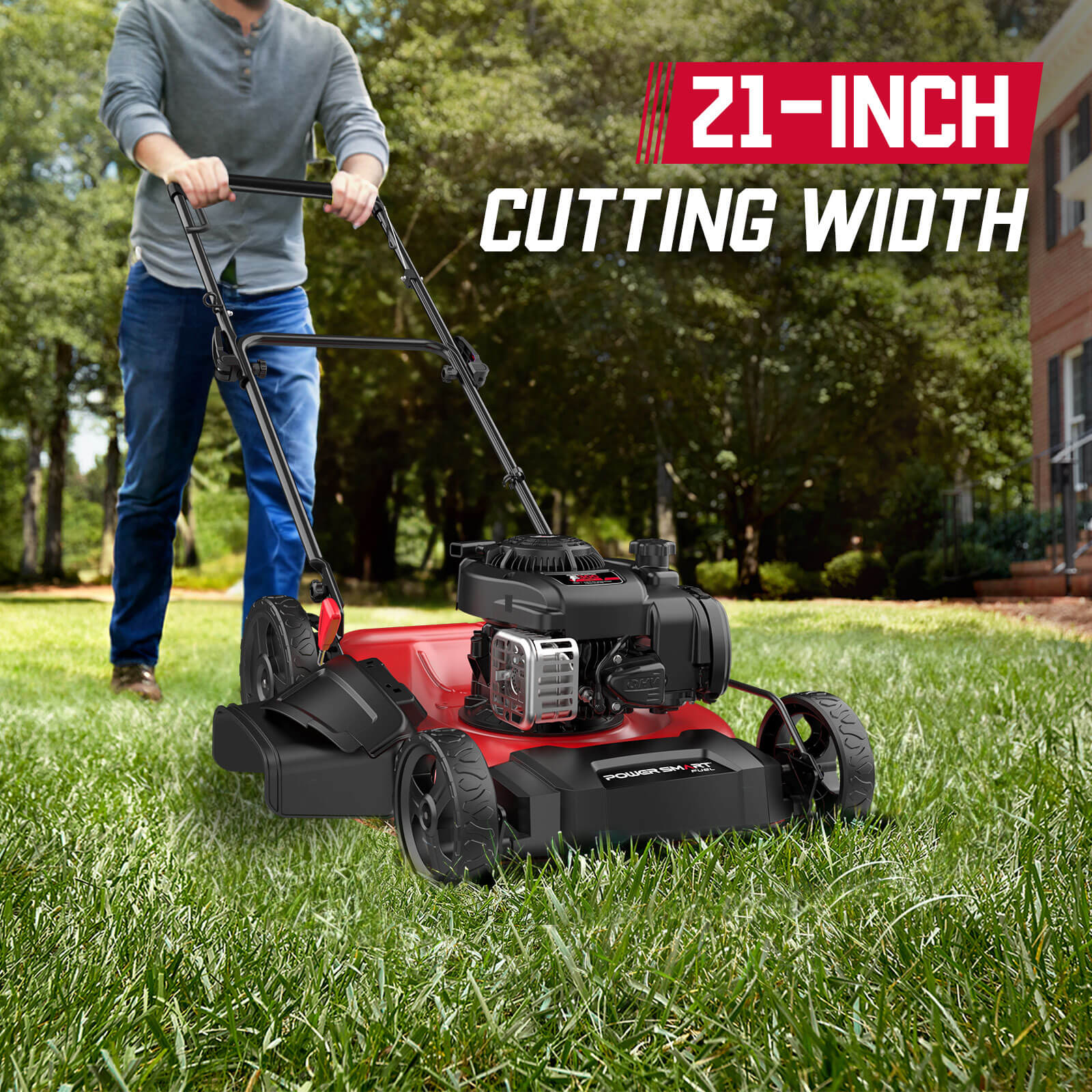 21" 125cc Gas Push 2-1 Lawn Mower w/ Briggs & Stratton 300E Engine B8721C