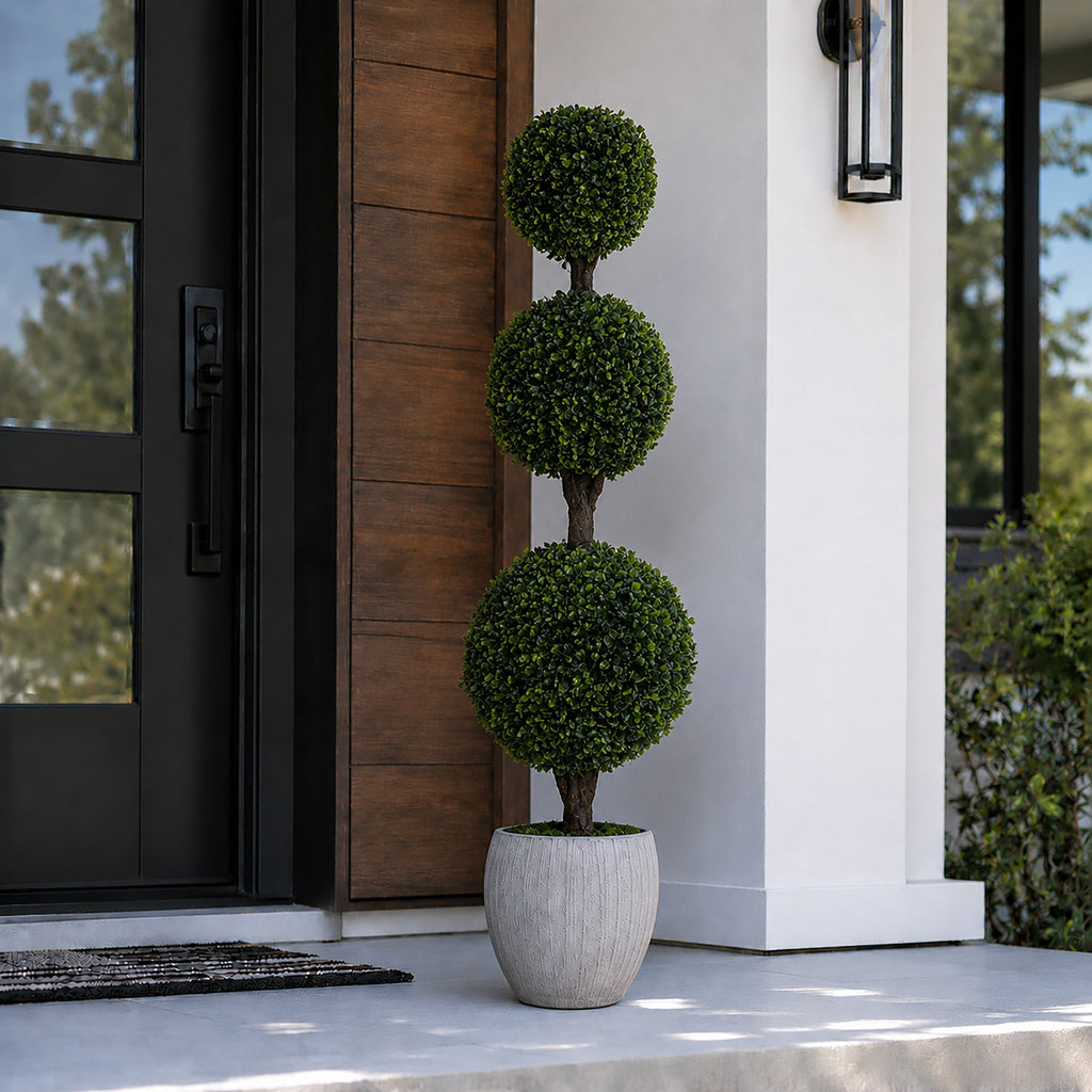 4' Artificial Boxwood Topiary Tree