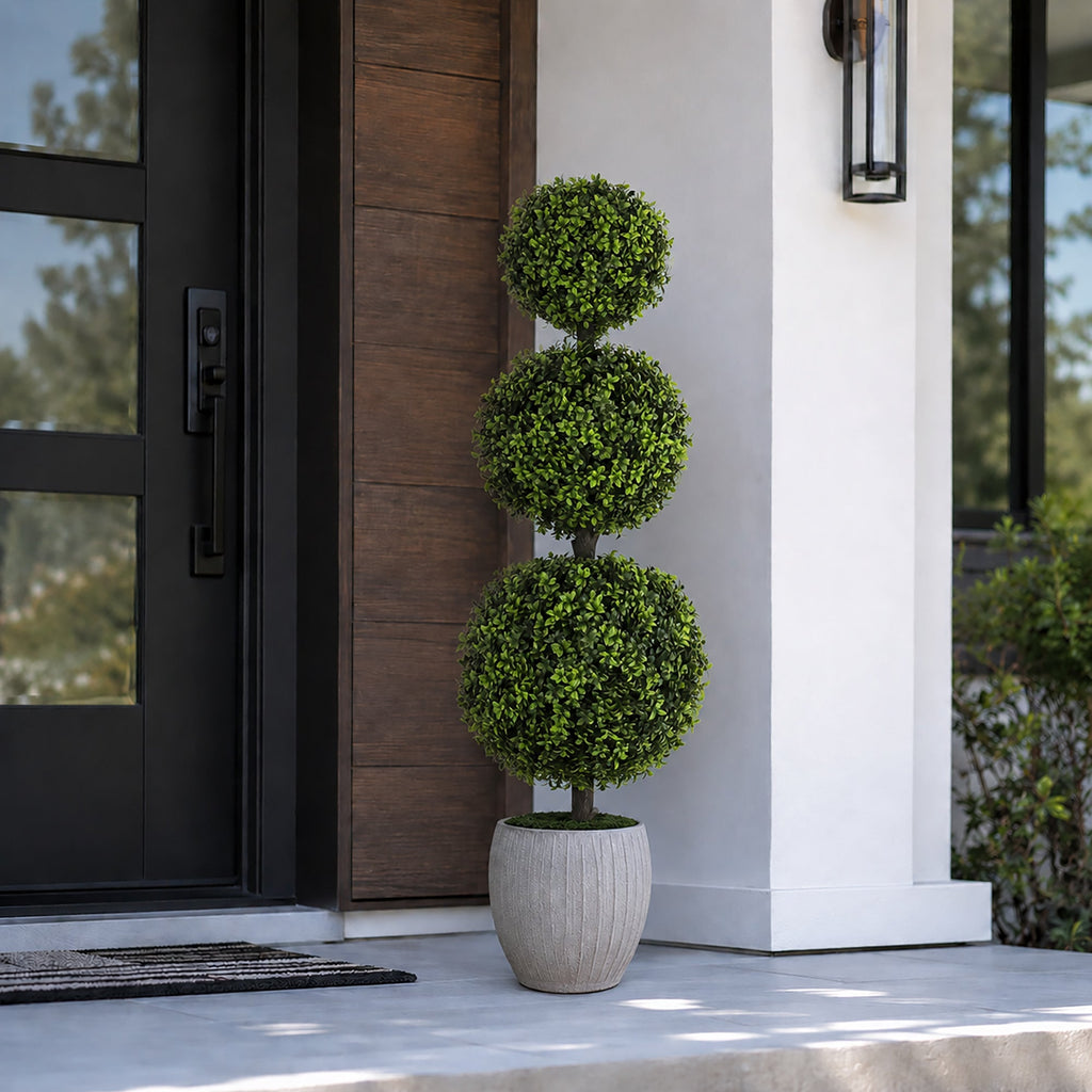 4' Artificial English Boxwood Topiary Tree