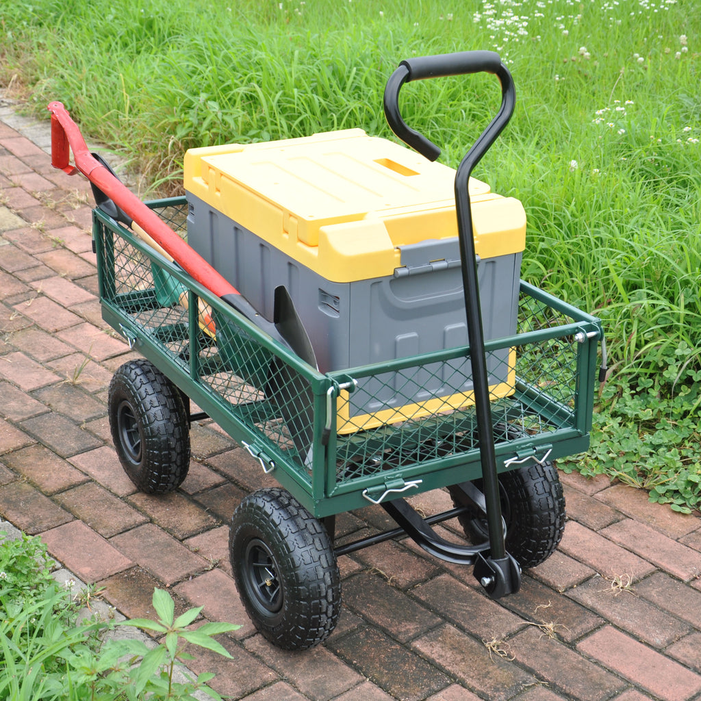 2-in-1 Garden Wagon and Flatbed Yard Cart