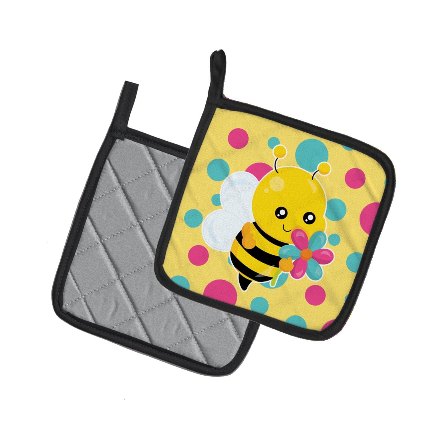 Bee with Flower Pot Holders - Set of 2 - Heat-Resistant Kitchen Essentials BB7097PTHD