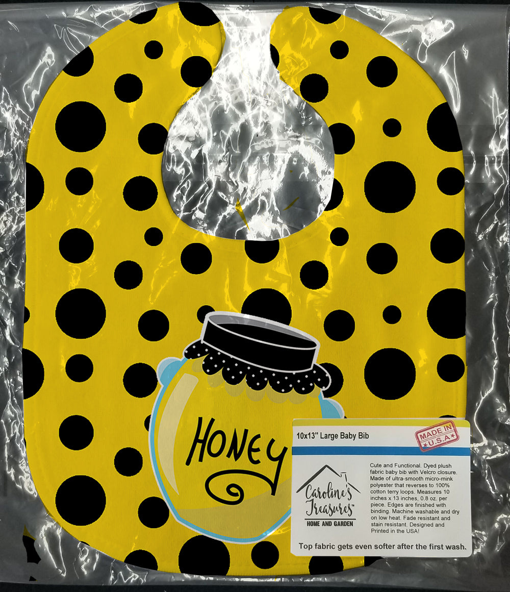 Bee Honey Jar on Polkadots Baby Bib BB8598BIB