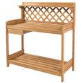 Solid Wood Garden Work Station Table Potting Bench in Natural Finish
