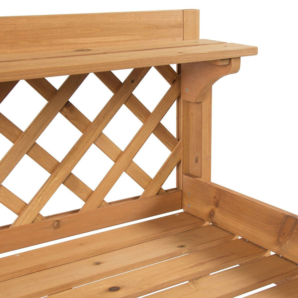 Solid Wood Garden Work Station Table Potting Bench in Natural Finish