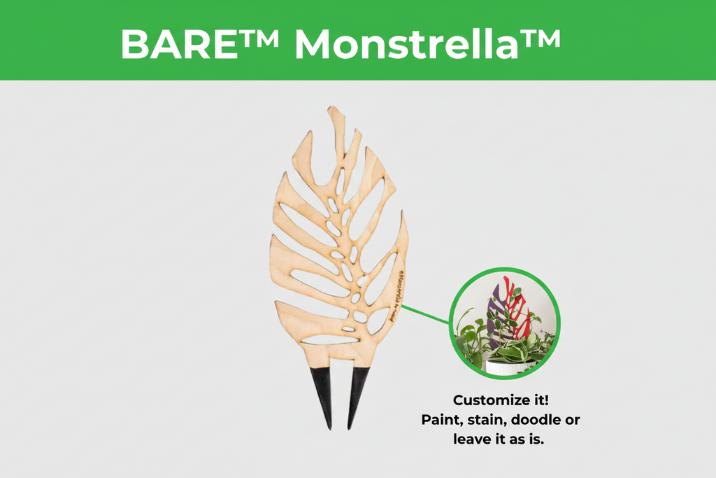 BARE™ Monstrella™ - Customizable Monstera shaped wooden plant support