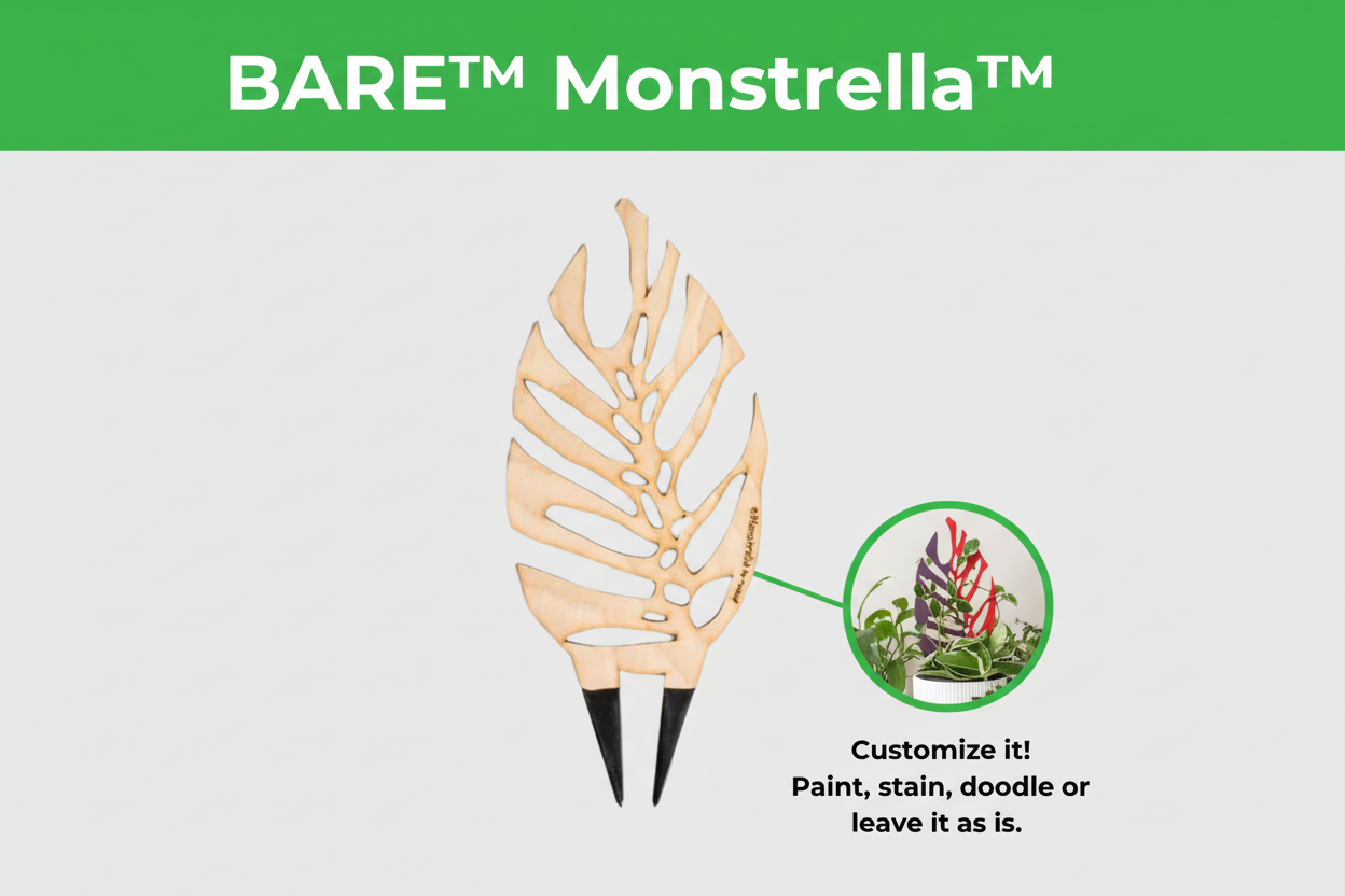 BARE™ Monstrella™ - Customizable Monstera shaped wooden plant support
