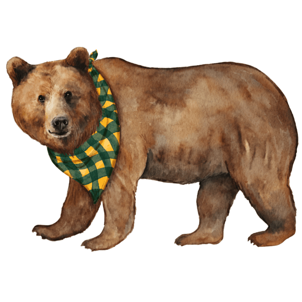 Green & Gold Bear Garden Stake