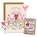 "Believe in Tomorrow" Garden Greetings Kit w. Wildflower Seed Packet, Infosheets + "Let Yourself Grow" Greeting Card (Celebrate Pollinators)