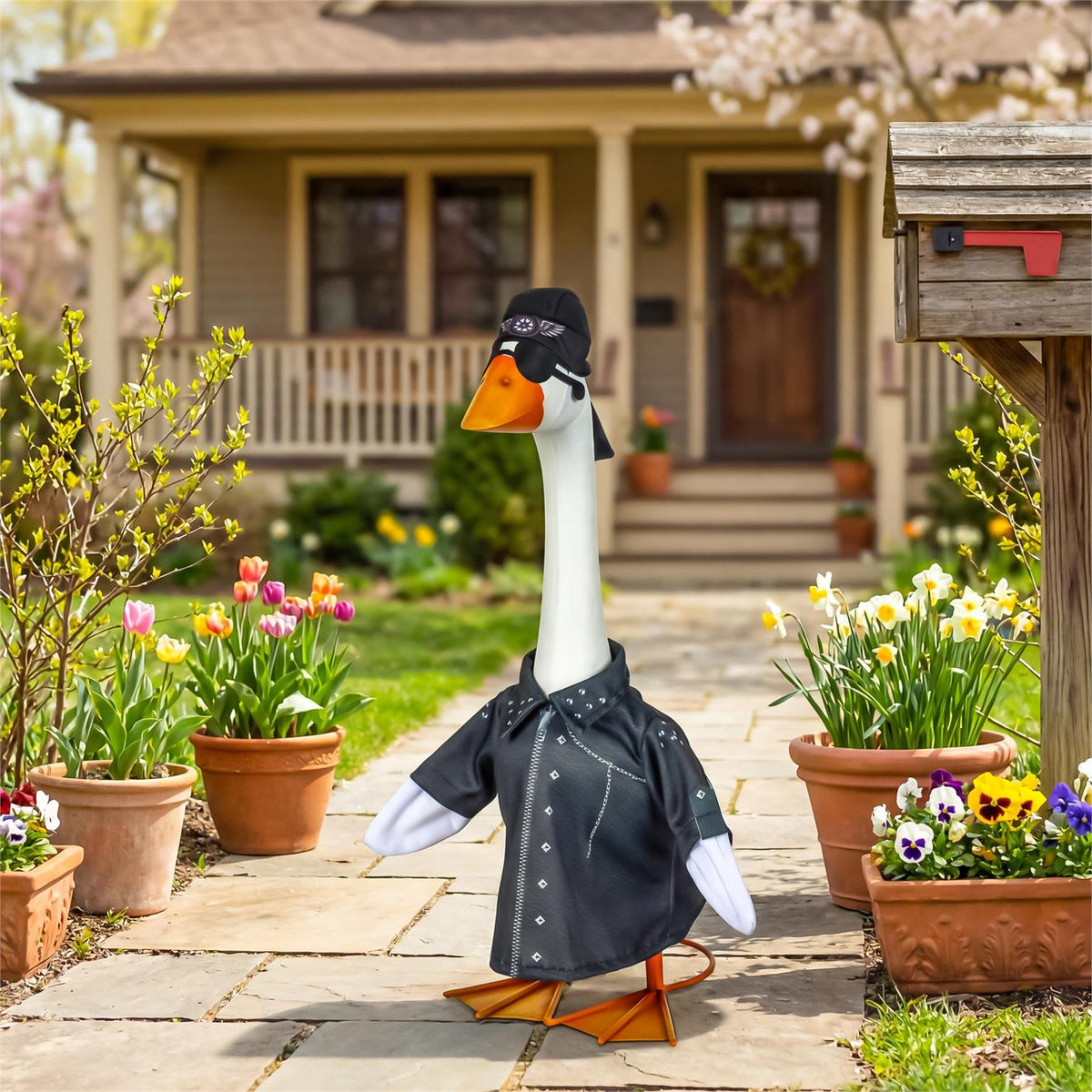 Biker Porch Goose Outfit for 21 Inch Goose