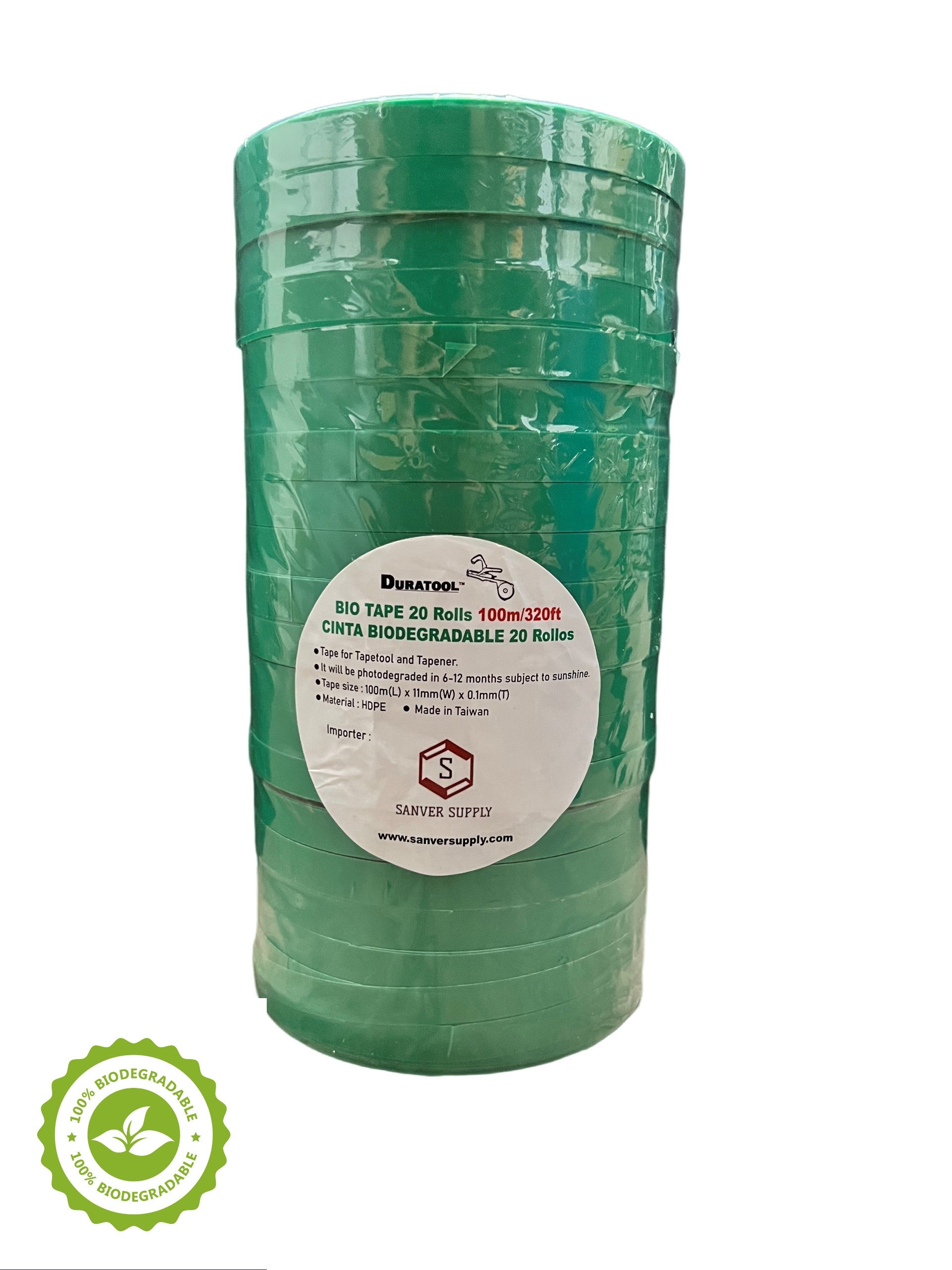 BIODEGRADABLE Tie tape Large Roll 1/2”x 328' 4ml for Tapener HT-R2