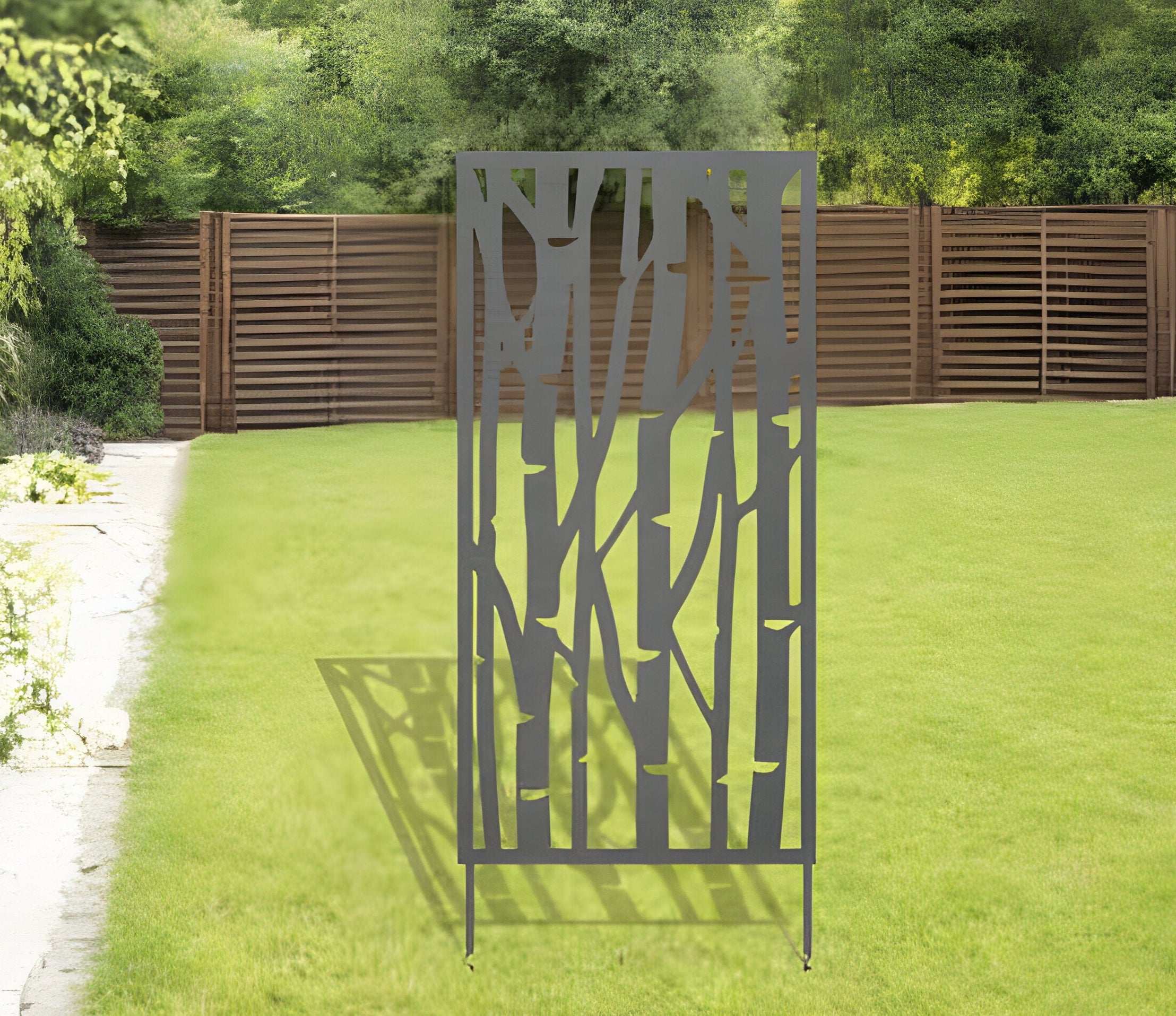 Birch Tree Metal Trellis/Privacy Screen