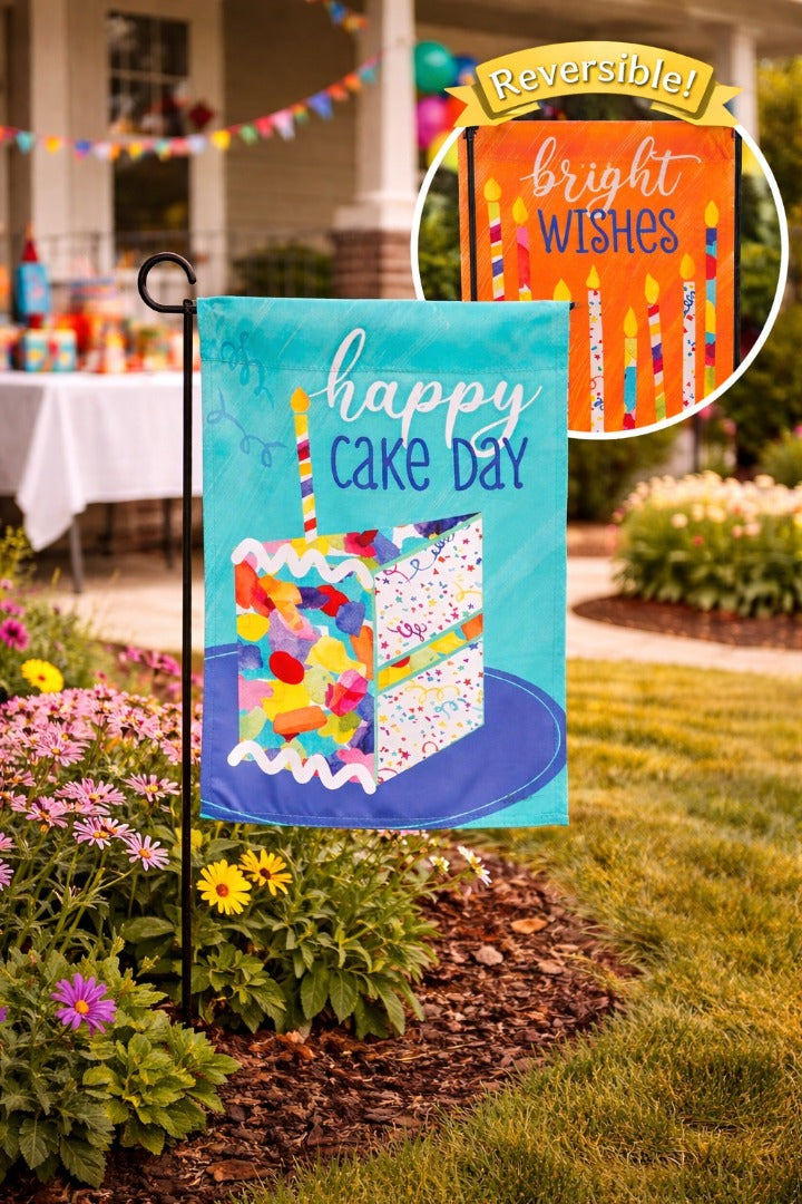 Birthday Party 2 Sided Reversible Garden Flag
