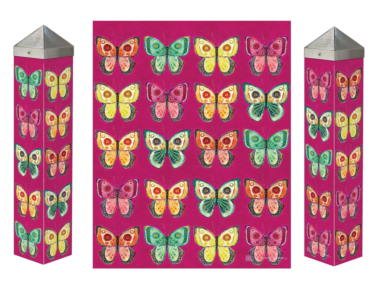Bohemian Flutters Art Pole Butterflies 20 Inches